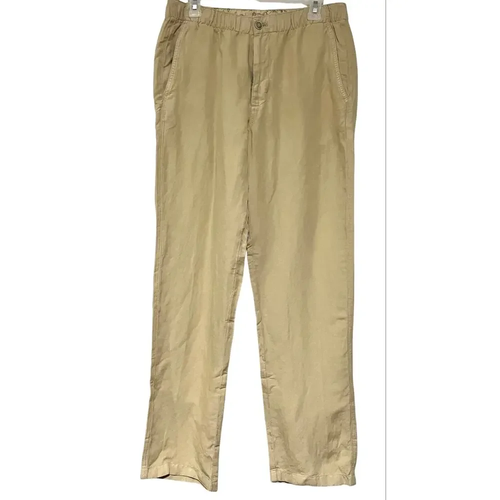 Tommy Bahama Tropical Dreams Men's Pants M Beach Linen Blend Beige Tan NWT